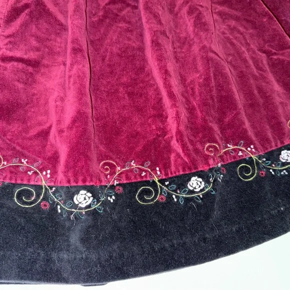 Vintage Holiday Dress - Burgundy Velour Gymboree Medium 4 yrs - Picture 3 of 4